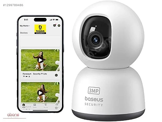 Baseus Security P1 Lite 2K 3 MP 3 MP Wi-Fi / Kablosuz IP Panoramik 360° Güvenlik Kamerası görsel 4