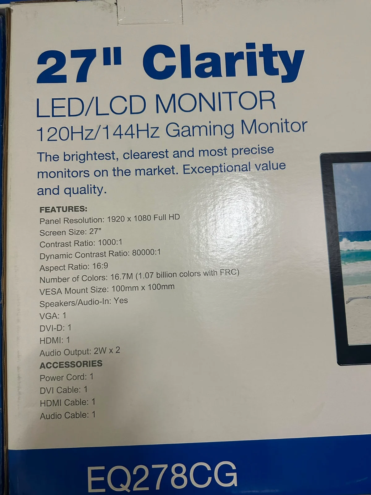 auria EQ278CG 27" Full HD IPS 144Hz 2ms Gaming Monitör görsel 4