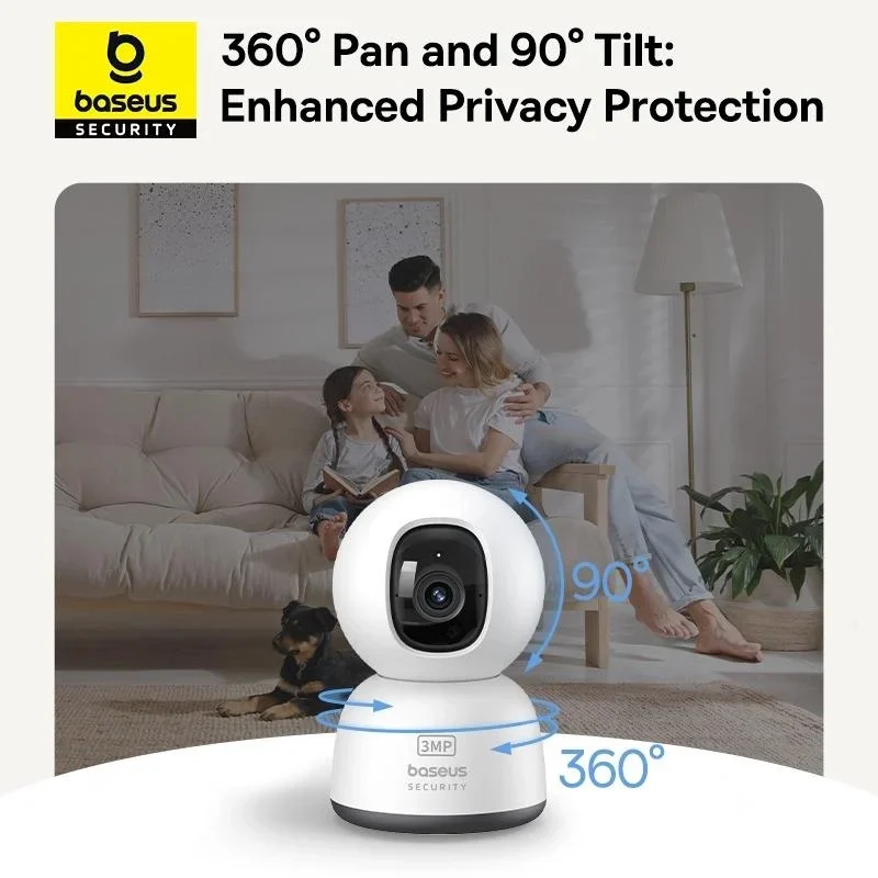 Baseus Security P1 Lite 2K 3 MP 3 MP Wi-Fi / Kablosuz IP Panoramik 360° Güvenlik Kamerası görsel 1