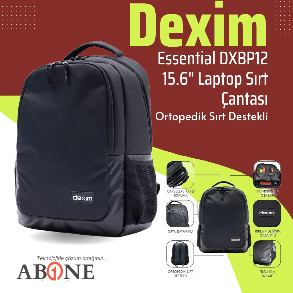 DEXIM DXBP12 15.6 Siyah Çanta görsel 1