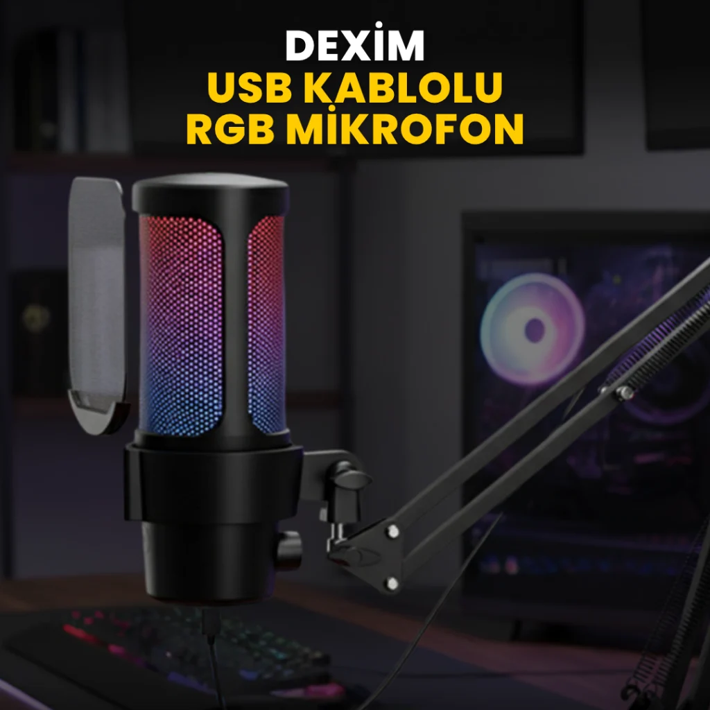 DEXIM DMK008 - SM8 RGB Kablolu Mikrofon