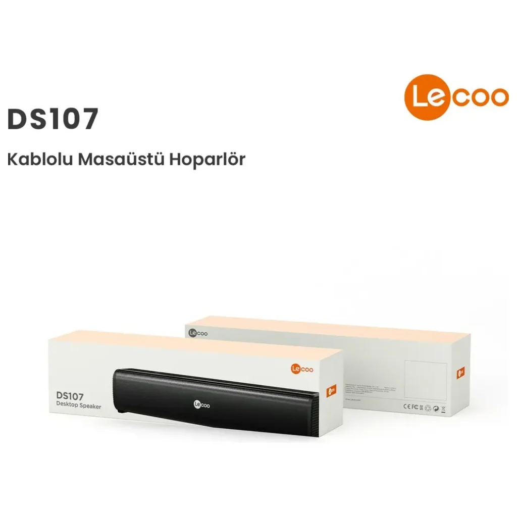 Lecoo DS107 Kablolu Adaptörlü Hoparlör USB/AUX Stereo 6W Soundbar